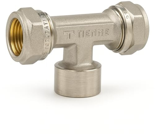 Raccordo a T a Compressione 20x20x1/2 – Ottone Nichelato per Tubi Multistrato Acqua Potabile e Riscaldamento – Alta Resistenza e Tenuta Perfetta – LEMAG SRL
