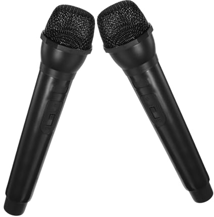 minkissy 2pezzi Microfono Giocattolo Finto Accessorio Di Scena Per Ragazzo Ragazza Ragazza Di Microfoni Di Plastica Realistici Per Cosplay e Recitazione Casa o Scuola