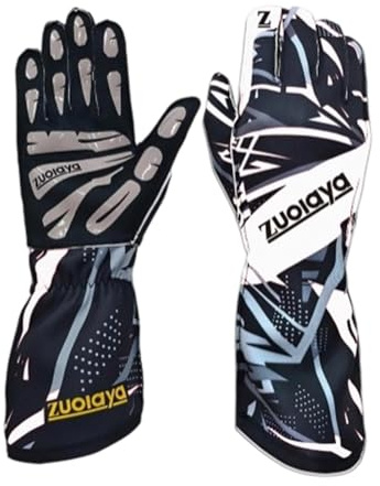 DimyFew Guantes de Karting Antideslizantes, Cómodos, Resistentes Al Agua, Ideales para Juegos con Control de Volante Y Deportes Al Aire Libre, Blanco