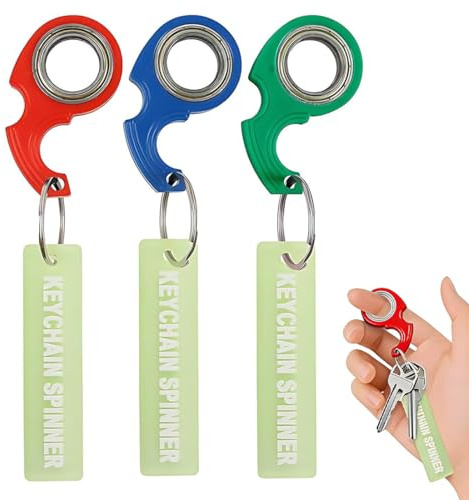 LACHT Fidget Spinner 3 Pezzi Spinner Keychain Fidget Keychain Per Adulti Portachiavi Rotante Portatile Spinner Giocattolo Per Adolescenti Adulti