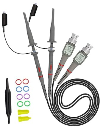 SUIOPPYUW Automotive Oscilloscope Probes High Voltage Probes Lead Test Kit Convenient Length Sturdy Flexible Constructed Rubber P6100 Automotive Oscilloscope Universal