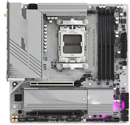 Carte Mere pc Carte mère Fit for GIGABYTE B650M AORUS Elite AX Ice Micro-ATX B650 DDR5 192 Go 8000 MHz (OC) M.2 Wi-FI 6E Socket AM5