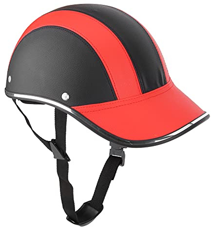 Demi-Casque de Moto léger Universel, Chapeau de sécurité pour Cyclisme, Casquette de Baseball, Quatre Saisons, Taille Libre, Red-A0322