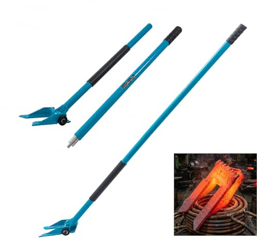 KATSU Tools Heavy-Duty Pallet Buster Tool 60 Inch - Versatile Demolition Tool Wrecking Pry Bar, Nail Remover, 2-Section Detachable Handle, Pallet Breaker on Wheels Roller Crowbar, 332133