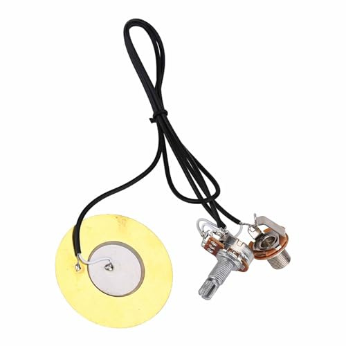 Dilwe 2 Stück Gitarren-Tonabnehmer, 50 Mm Metall-Piezo-Wandler, Vorverkabelter Verstärker-Tonabnehmer mit Einfacher Installation, für Gitarre, Mandoline, Violine, Ukulele, Banjo