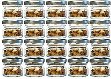 hocz 20er Set Sturzgläser Mini Gläser | Füllmenge 30 ml | Deckelfarbe Silber | To 43 Rundgläser Marmeladengläser Obstgläser Einweckgläser Honig Gläser Einmachgläser Probiergläser, Imker