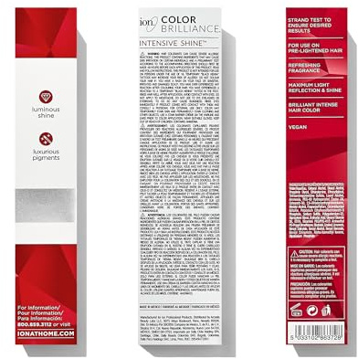 Ion Permanent Brights Creme Hair Color Red, Vegan, Cruelty Free, PPD Free, 100% Gray Coverage, Long Lasting, Fade Resistant Color, 2.05 oz