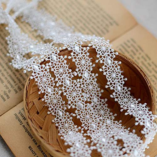 DAHI Cinta de encaje blanca, ribete de encaje para coser, artesanía, boda, decoración, álbum de recortes, caja de regalo (C-blanco)