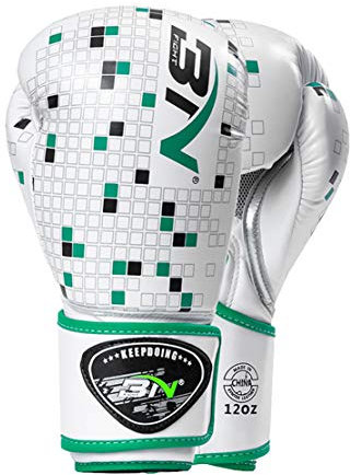 HiXB 8-12OZ Boxhand Schuhe X2 Muay Thai Training Sparring Kampfhandschuhe Unisex,White,10OZ