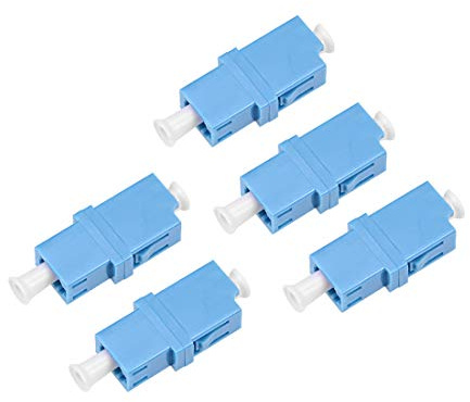 sourcing map LC to LC Fiber Coupler Flange Type Fiber Optical Adapter for Server Rack, Patch Panel Connect MM/SM Width 13mm 5Pcs