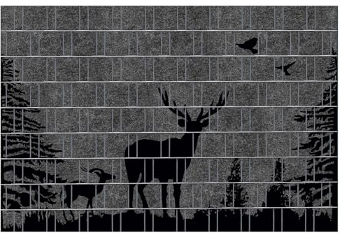 PerfectHD Zaunsichtschutz - Florenz Wildnis - Motiv: Forest 2 - Sichtschutz für den Garten - 2,50 x 1,80 x 0,19 m - 9 Streifen