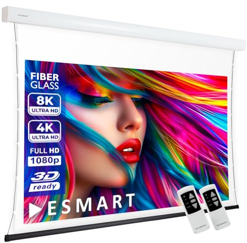 ESMART Expert XTS Akustik Tension-Leinwand 370 cm Bild 332 x 187 cm (150) 16:9 | Fernbedienung | Heimkino elektrische Beamer Projektionsleinwand Motor Tension Leinwand LCD LED