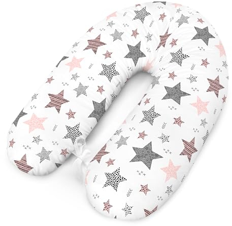 Amilian Stillkissen XXL Schwangerschaftskissen zum Schlafen mit Bezug - Seitenschläferkissen