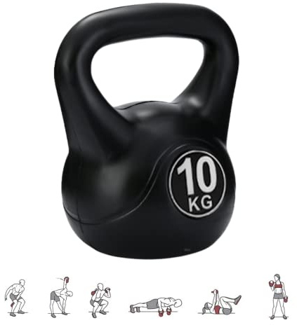MAGIC SELECT Kettlebell da 10 kg per Sport e Fitness in PVC con Sabbia e Maniglia Liscia Anti-Sfregamento per Allenamento Muscolare a Casa e Palestra.