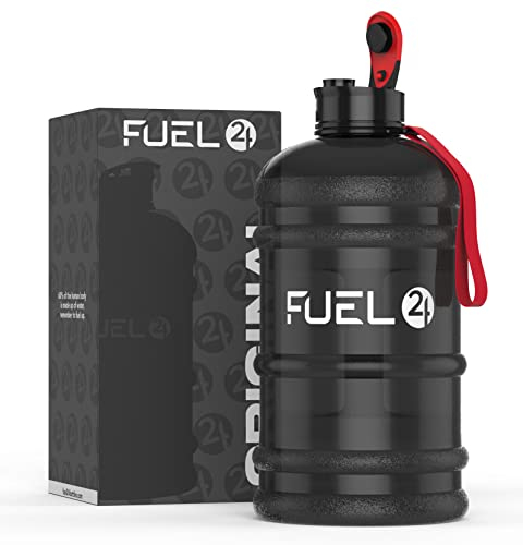 Fuel24 Jug - 2.2 Litre Water Bottle - Extra Strong Flex Material - Drop Proof, Pop or Straw Cap Options - 2.2L Large Gym Sports Bottle, BPA FREE