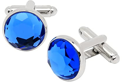 Jonwo Silber Polyeder Kristall Herren Manschettenknöpfe In Geschenkbox | Manschettenknopfsets für Damen und Herren passend für Hochzeit Party Alltag Büro Formal Freizeit Business Anzug und Festkleid