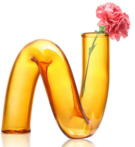 TOPBATHY Glasvase Klar, Dekorative Blumenvase für Blumen und Wasserwurzelpflanzen, Tischdeko für Wohnzimmer Schlafzimmer Büro