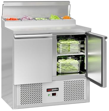 GGM Gastro | SAG97AND#07 | Zubereitungstisch Mini ECO - 900mm - 2 Türen - für 5x GN 1/6