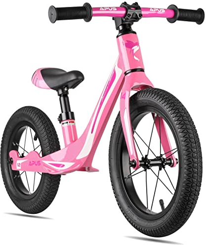 PROMETHEUS BICYCLES Laufrad ab 2 Jahre 3 Jahre Mädchen | Premium Kinderlaufrad 14/12 Zoll Ultraleicht Magnesiumrahmen mit Fußstütze | Lenkeinschlagsbegrenzer | Modell APUS