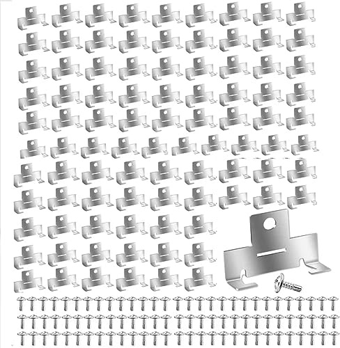 HDYEGY 100Pcs Recessed Light Clips,304 Stainless Steel Retrofit Recessed Downlight Housing C Clips with Self Tapping Screws for 5 to 6 Inch Retrofit Cans