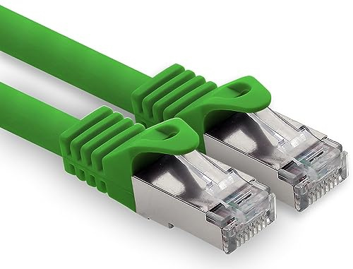 freiwerk 50 m - vert - 1 pièce câble réseau CAT.7 câble de raccordement Ethernet Lan S-FTP LSZH PIMF 10GB s prise RJ45 Cat6a