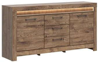 BLACK RED WHITE Kommode Torin | Sideboard im Landhaus, Retro, Modern Stil | für Wohnzimmer, Esszimmer | Braun