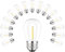 Svater Ampoules LED E27, S14 Vintage Edison LED Light 1W (Equivalent à 10W), Ampoules en plastique 2700K Blanc Chaud Dimmable IP65 étanches pour l'extérieur et l'intérieur 15Pcs
