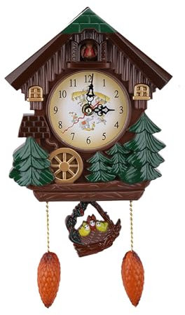 flexman Kuckucksuhr, Kunststoff Kuckucksuhr, Baumhaus Wanduhr für Dekoratives Wohnzimmer, Küche, Esszimmer