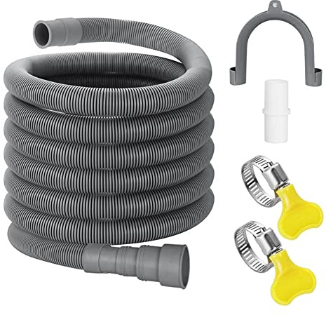 PPcdfre Drain Hose Extension Set Universal Washing Machine Hose 10Ft, Include Bracket Hose Connector and Hose Clamps Drain Hoses