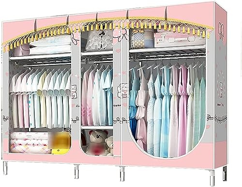 TONZN Tragbarer Kleiderschrank, Stoffgarderobe, Trennwand, Hängegarderobe, 168 x 210 x 45 cm, tragbarer Stoff H (A 168 x 210 x 45 cm)