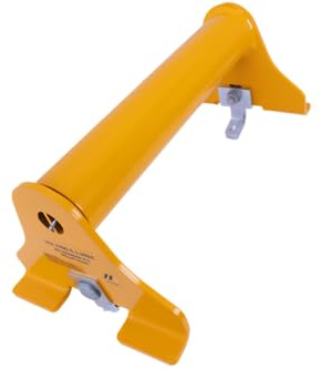 Cale de roue universelle jaune 275-425 mm – réglable pour dépanneuse & remorque, compatible plaques LOHR/aluminium, verrou mécanique Nord-Lock, sécurité transport maximale