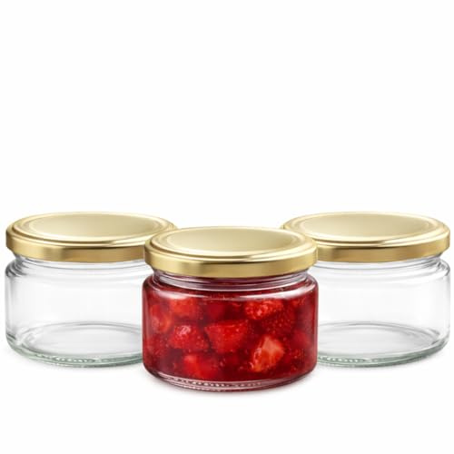 made in home - Tarros pequeños de 250 ml, tarros en miniatura para miel y especias, tarros de mermelada con tapa, frascos herméticos para regalar (24)