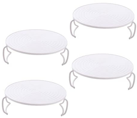 Cabilock Microwave Oven Heating Food Rack 4Pcs PP Layered Storage Racks for Kitchen Microwave Use