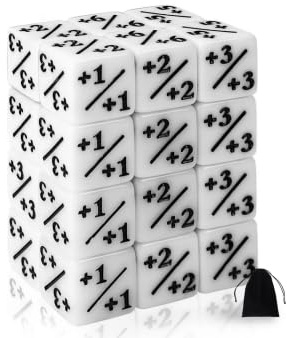 Set di 24 contatori dadi, D6, contatore dadi, CCG, accessori per gioco di carte, con sacchetti