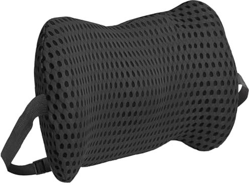 Lumbar Support Cushion, Lumbar Pillow for Lower Back Pain Relief with Adjustable Straps Washable Memory Foam Cushion for Office Gaming Chair Recliner and Sleeping (Black)