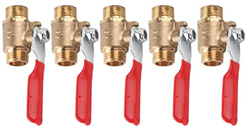 Brass Ball Valve with Double Male Thread - -Resistant Air Compressor Accessories Pack of 5