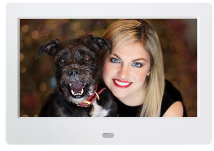 7 Inch Smart Electronics Photo Frame 800 * 480 Digital Picture Frame 720P Video MP3 MP4 Music Player Auto Playback Remote Control Easy Share(1PC White)