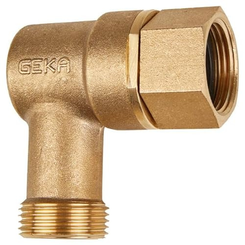GEKA Plus Dreharmatur 3/4 MS CW617N (Ersatzteil für Schlauchwagen und Schlauchabroller P40, robuste Qualität, einfache Montage, Zubehör für Gartengeräte) 42.8500.24, Gold