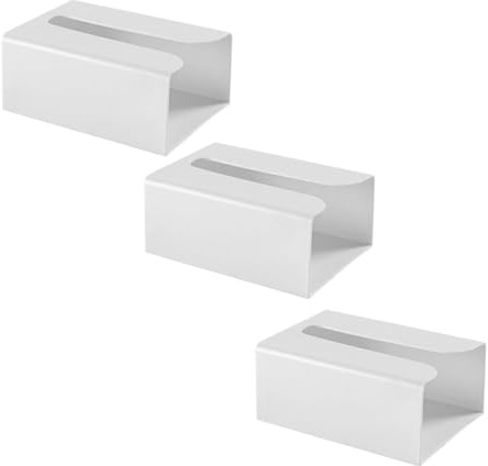 MUELODSIC 3 Piezas Soportes Higiénico Montaje Pared Plástico Almacenaje Servilletas Cocina Baño Blanco