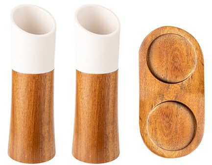 Set di macinini manuali per sali e spezie in legno, meccanismo di macinazione regolabile, funzionale per peperoni in legno, pratico strumento di macinazione per appassionati di cucina