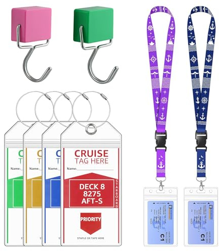 XXL Kofferanhänger für Kreuzfahrten & Lanyard & Magnethaken (19 * 11cm*16) | wasserdichte Bordkarten-Hülle & Lanyard mit Magnethaken – Travel Essentials Set für AIDA, TUI, MEIN SCHIFF, MSC