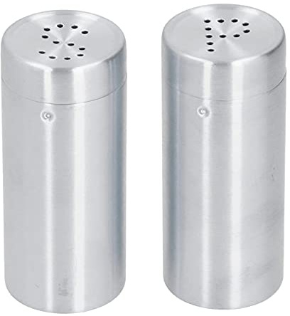 2 tarros de coctelera de acero inoxidable, botella de condimento, dispensador de salero, herramienta de cocina para cocinar en barbacoa en el hogar, 37 x 37 x 87 mm/1,5 x 1,5 x (Stainless Steel