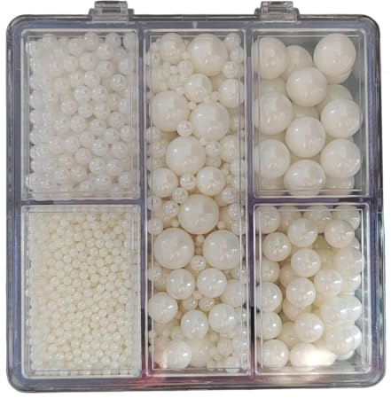 Edible White Pearl Sugar Sprinkle Candy Pearls, Mixed Size, Cake Topper, Cupcake Decorations, Ice Toppings and Baking Cookie Decoration, Wedding Birthday Party Halloween Chirstmas Supplies