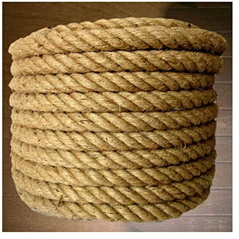 Jute-rep, 50 mm naturligt tjockt juterep, m/164 fot tvinnat 4-trådigt fiberhamparep(25mm 10m)