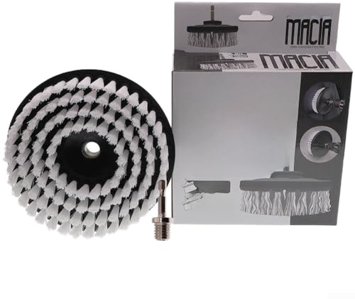 Accesorio de cepillo de taladro de 6 pulgadas para m14 para limpieza de llantas de coche, estropajo de nailon resistente para detalles de automóviles y uso doméstico (blanco)