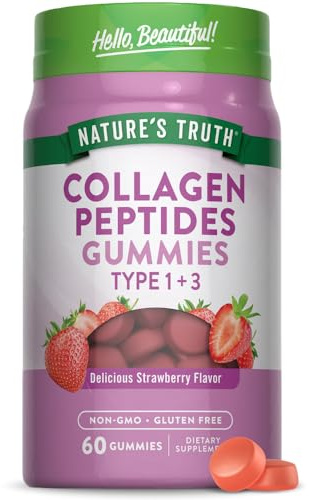 ruth Collagen Gummies for Women | 60 Count Type 1 and 3 | Strawberry Flavor | Non-GMO, Gluten Free Collagen Peptide Supplement