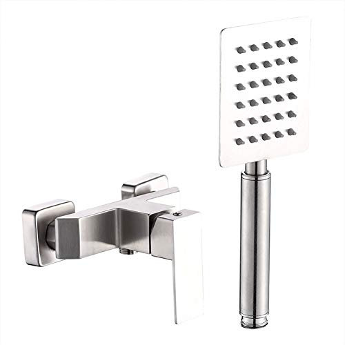 Rubinetto Vasca Bagno, Miscelatore Monocomando Esterno Per Vasca/doccia, Con Doccetta E Tubo Flessibile Doccia Da 1.5M Vasca Da Bagno Miscelatore a Parete, Materiale In Acciaio Inox, Spazzolato