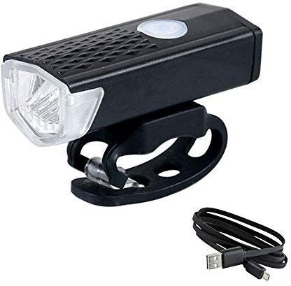 Faros De Bicicleta Bicicleta Segura Linterna De Cercanías con Recargable USB 3 300 Lúmenes Modo De Bicicleta Led De Los Faros Fácil De Instalar Y De Liberación Negro