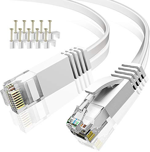 Lemeend Ethernet Cable 5m,Cat6 Gigabit Lan Network RJ45 High-Speed Patch Cord 250Mhz Flat Design 1Gbps for PC/Xbox/PS4/PS5/Modem/Router