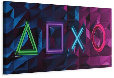 murando - Leinwandbild Panoramabild- Gaming Play, 120x40 cm, 1-teilig | Hochwertige Leinwand, sofort aufhängbar, ideal fürs Wohn- oder Schlafzimmer, wasserfest und lichtecht, langlebig, stilvoll